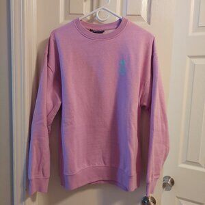 Womens Sz L Quiet Storm Surf Shop Logo Pineapple Sweatshirt Purple Lavender EUC